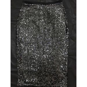 Midi sequin pencil skirt